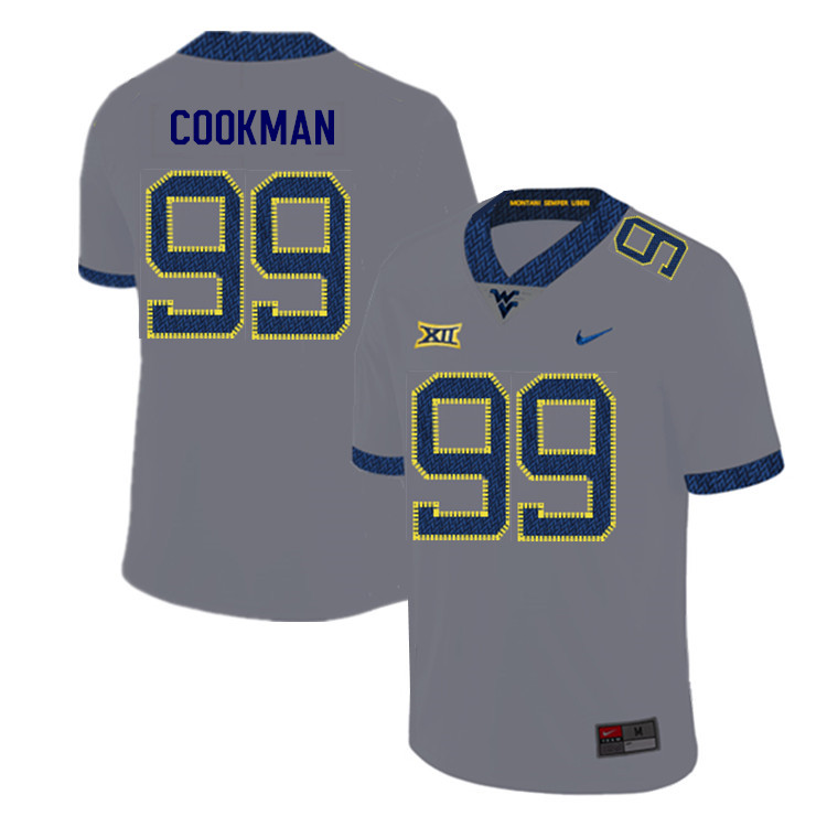 2019 Men #99 Sam Cookman West Virginia Mountaineers College Football Jerseys Sale-Gray